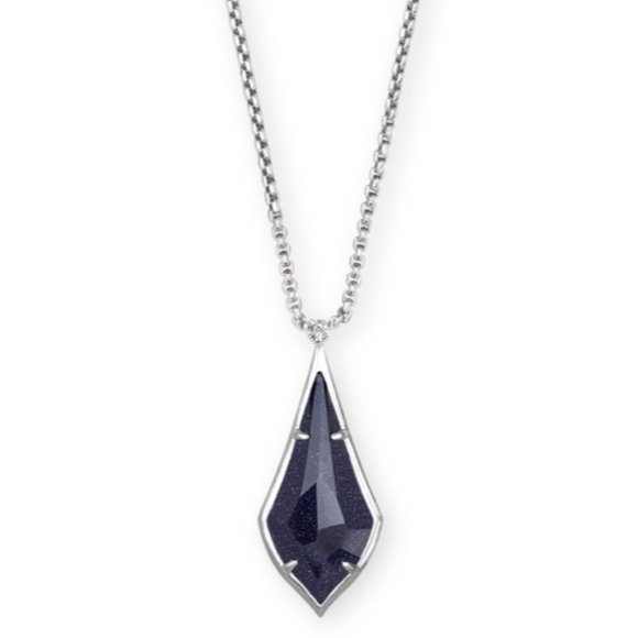 Kendra Scott Jewelry - NEW Kendra Scott Olivia Silver Long Pendant Navy